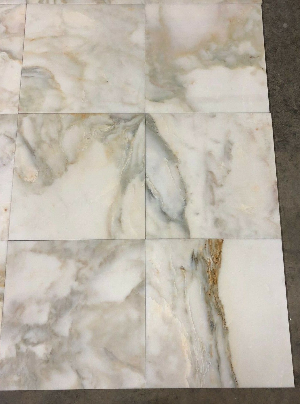 Gold Cream Glacier Marble Remodel Stone Tile 18″x18″ Floor -6 Pieces T-42
