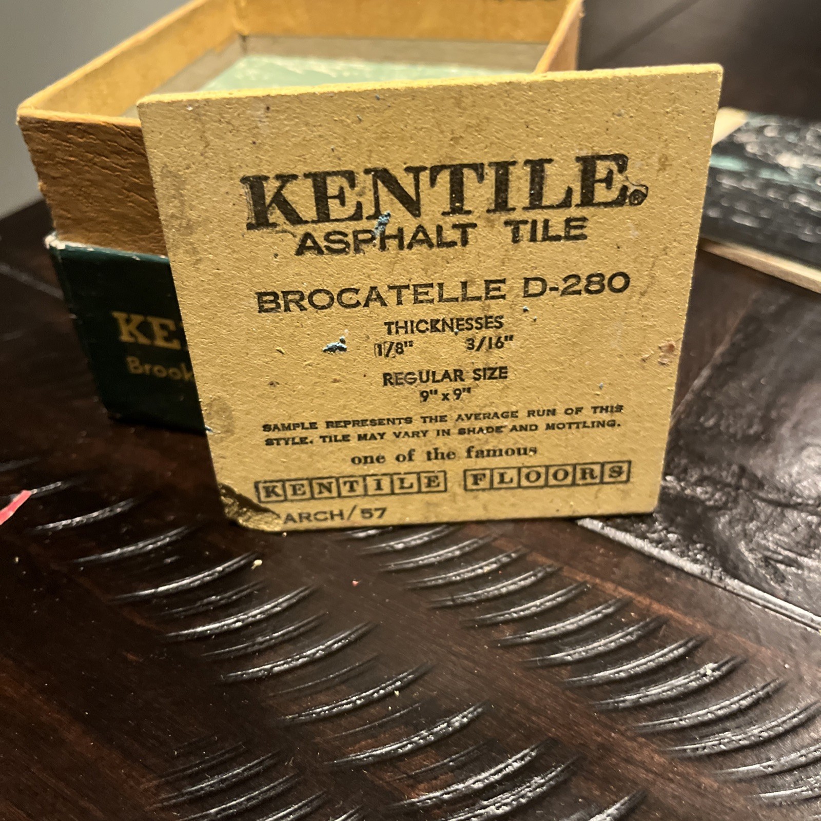 Vtg MCM1950s Kentile TERRAZZO AsphaltTiles 7 Pieces 4” x 4” 2 Additional Boxes