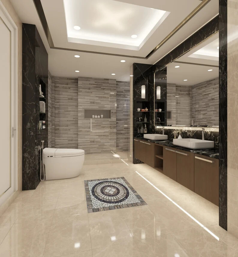 NATURAL STONE MOSAIC | Square Shape Handmade Mosaic | Medallion Mosaic
