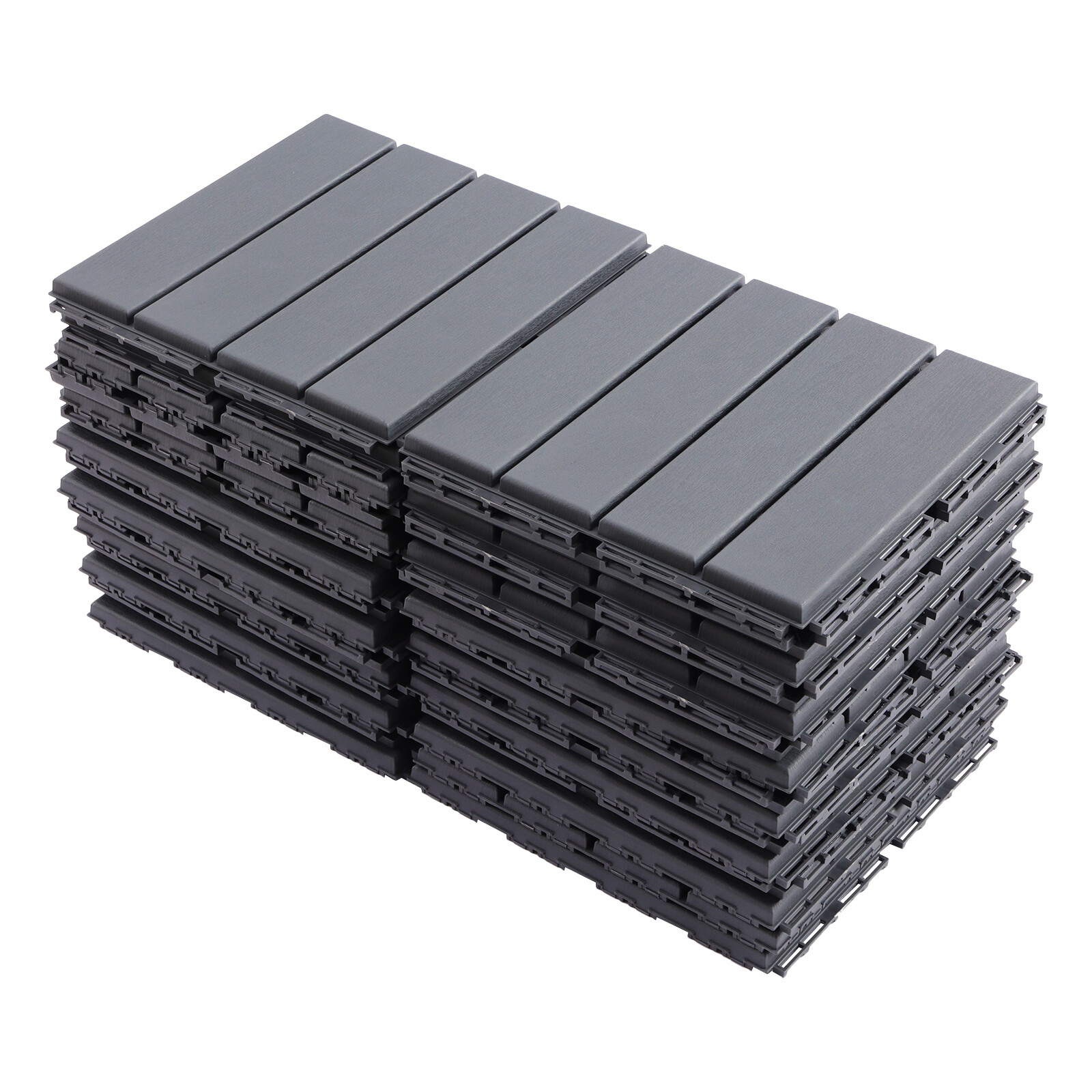 30PCS Outdoor Deck Patio Tiles Interlocking Flooring Tiles Set Replacement Tiles