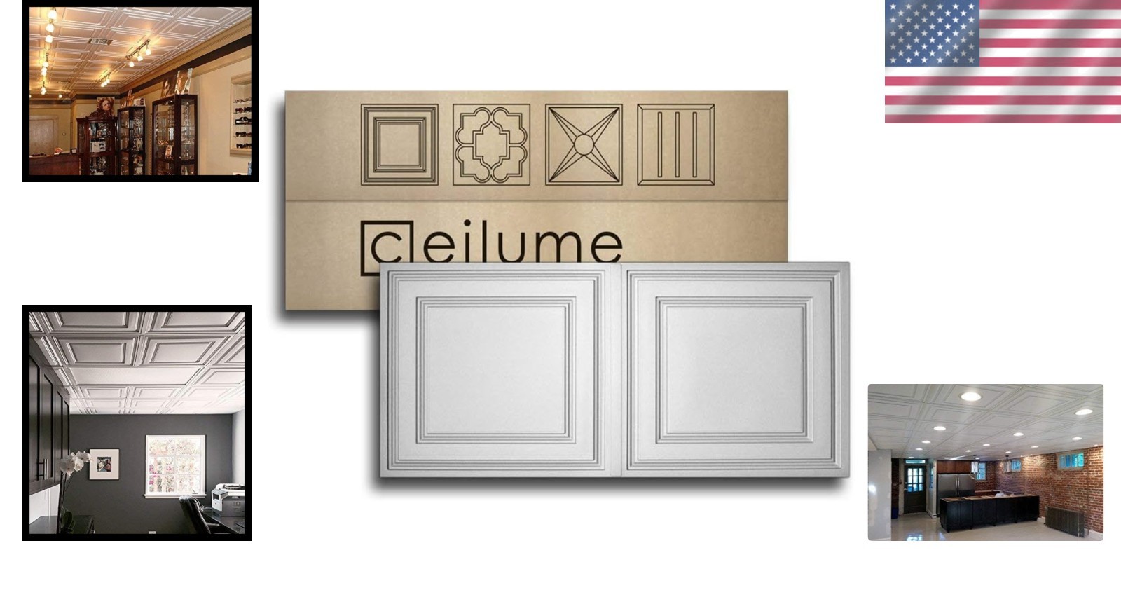 Stratford Ultra-Thin Ceiling Tiles – 12pc Pack