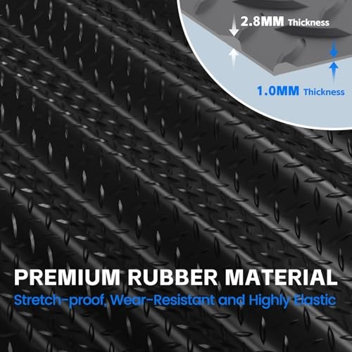 Black 8×20 FT Garage Floor Mat – Thickened PVC Diamond Plate 2.8mm Thickened