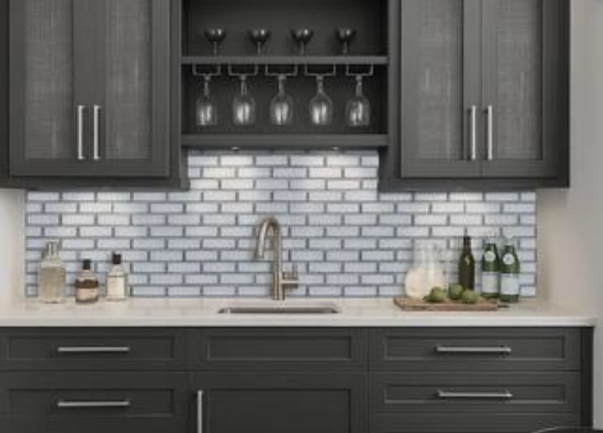 Ice Bevel 12X12” lot of 14 sheets White-Cool Glass Subway Tile MSI International