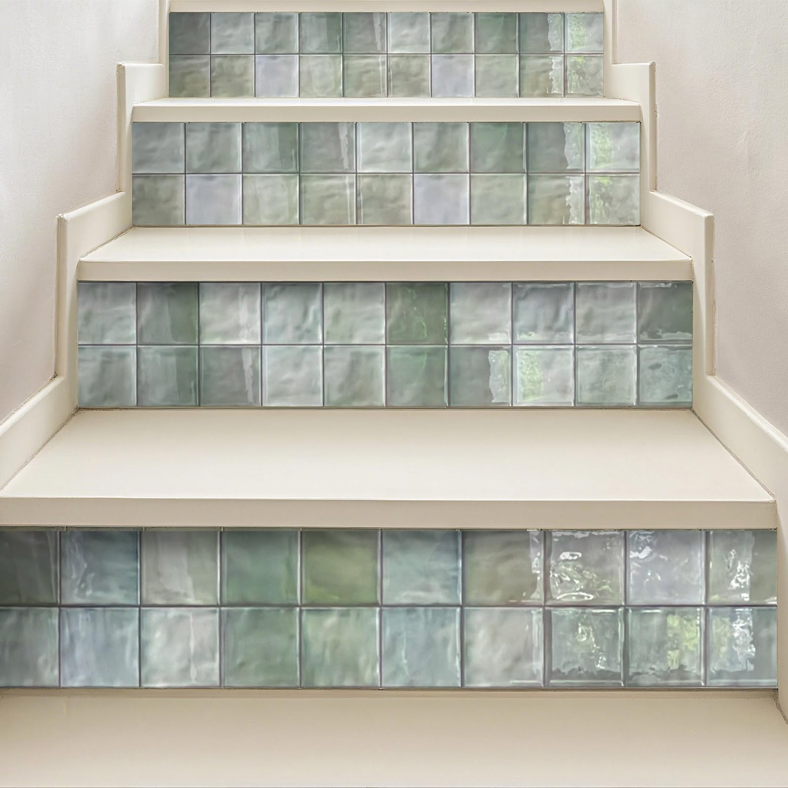 5 Pcs Peel and Stick Backsplash,3D Adhesive Wall Tiles-Spring Moss
