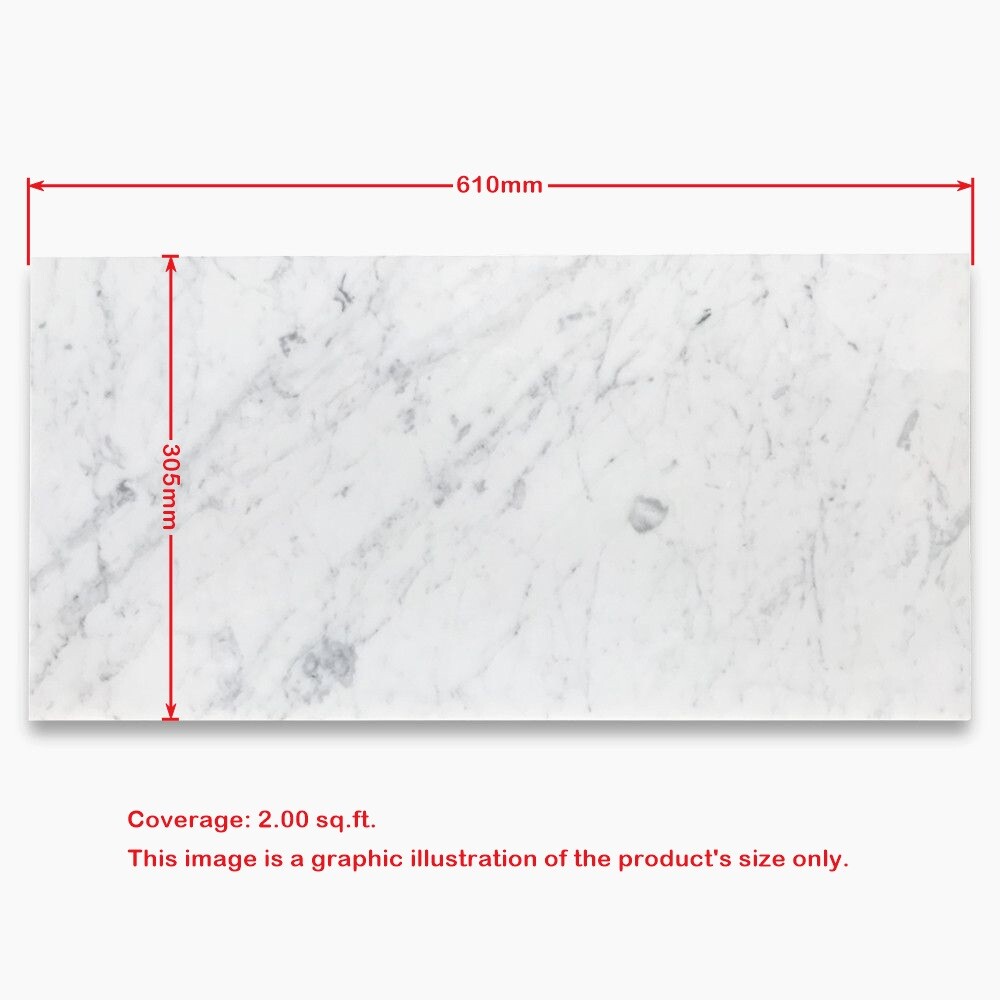 C48H 12×24 Carrara Marble Wall Floor Tile Honed White Carrera Venato Bianco