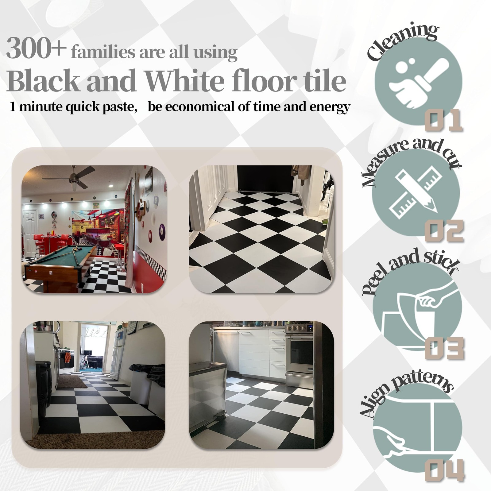 Vinyl Flooring Peel and Stick Floor Tile/Coverings 12in×12in Easy to Install …