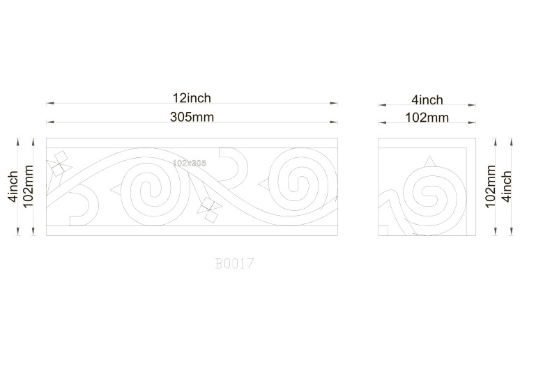 B0017T Marble Mosaic Border Bathroom Listello Tile Garden Rojo 4×12 Tumbled
