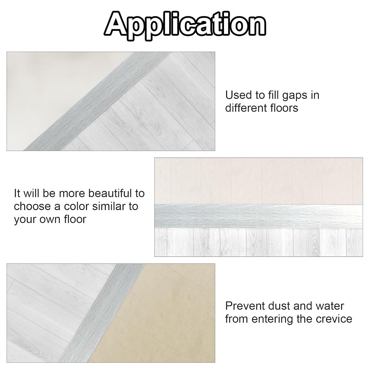 Floor Transition Strip for Carpet to Tile, Greyish, 10′ x 1.57″ |