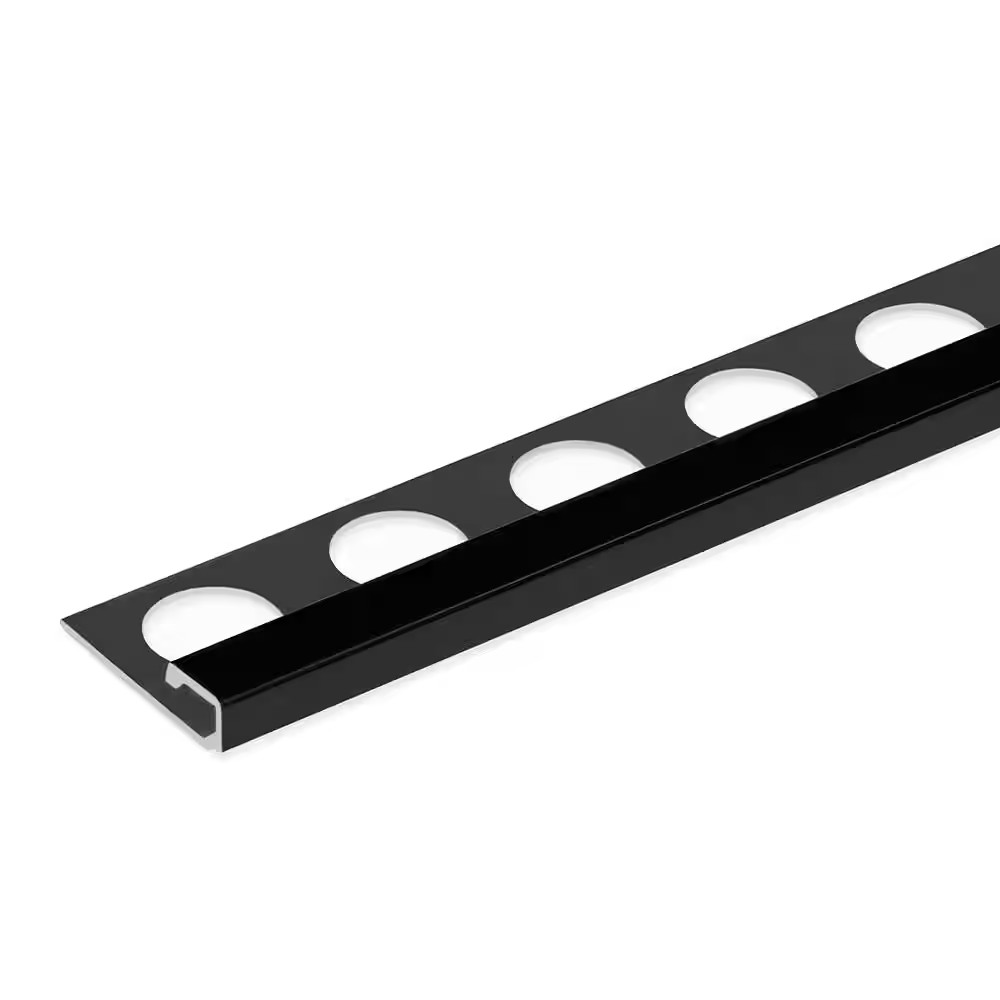Black 5/16 In. X 98-1/2 In. Aluminum Square Tile Edging Trim