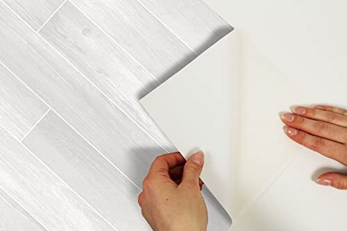 InHome ARB4256: Ash Porcelain Planks Peel & Stick Rolled Backsplash Tile, Off