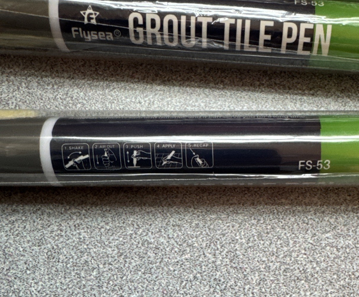 Flysea Grout Tile Pen (5 Pack) Waterproof Grout Marker – Non-Toxic – New Sealed
