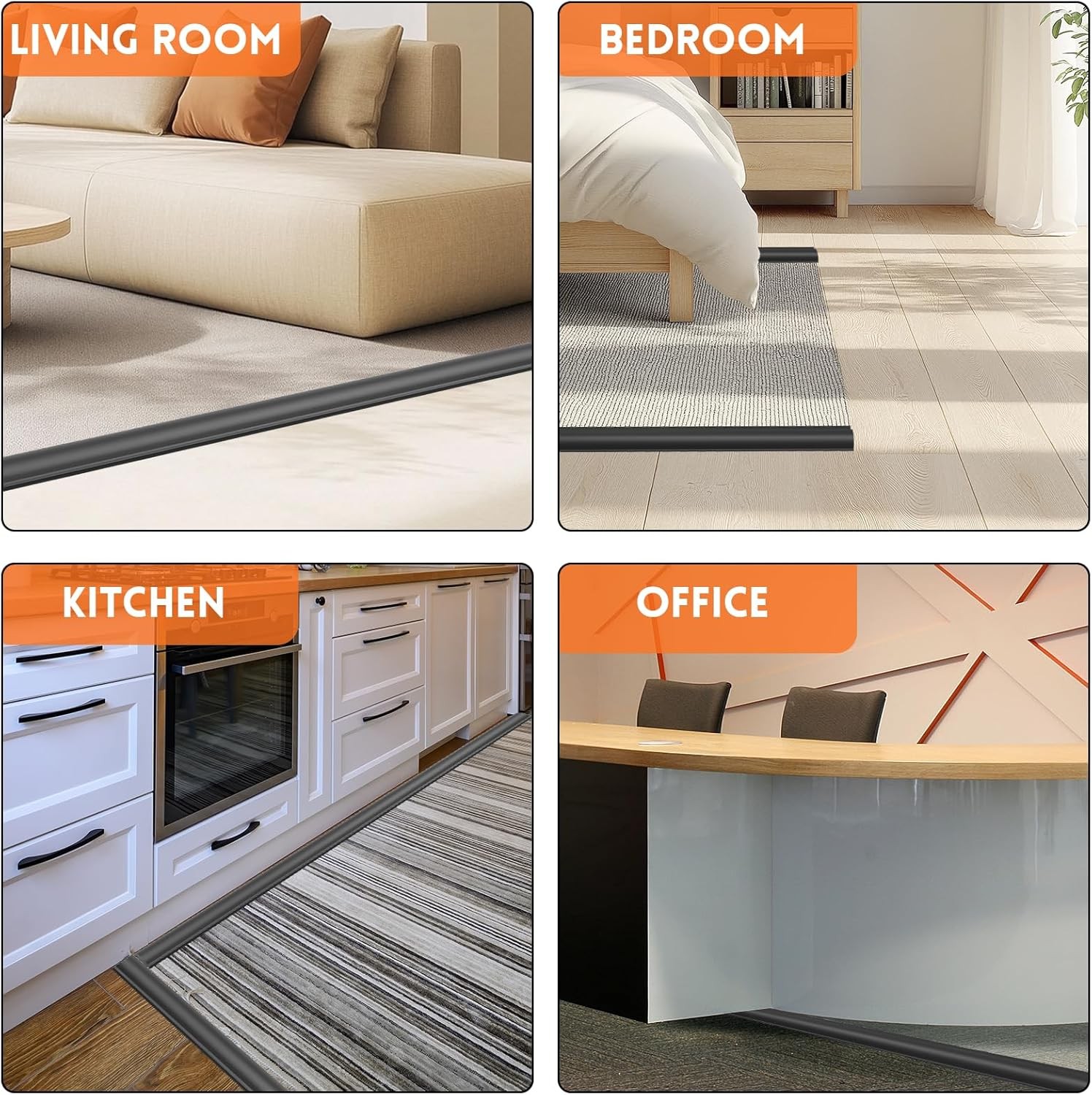 20FT Self Adhesive Floor Transition Strip for Carpet Wood Tile Laminate Flooring