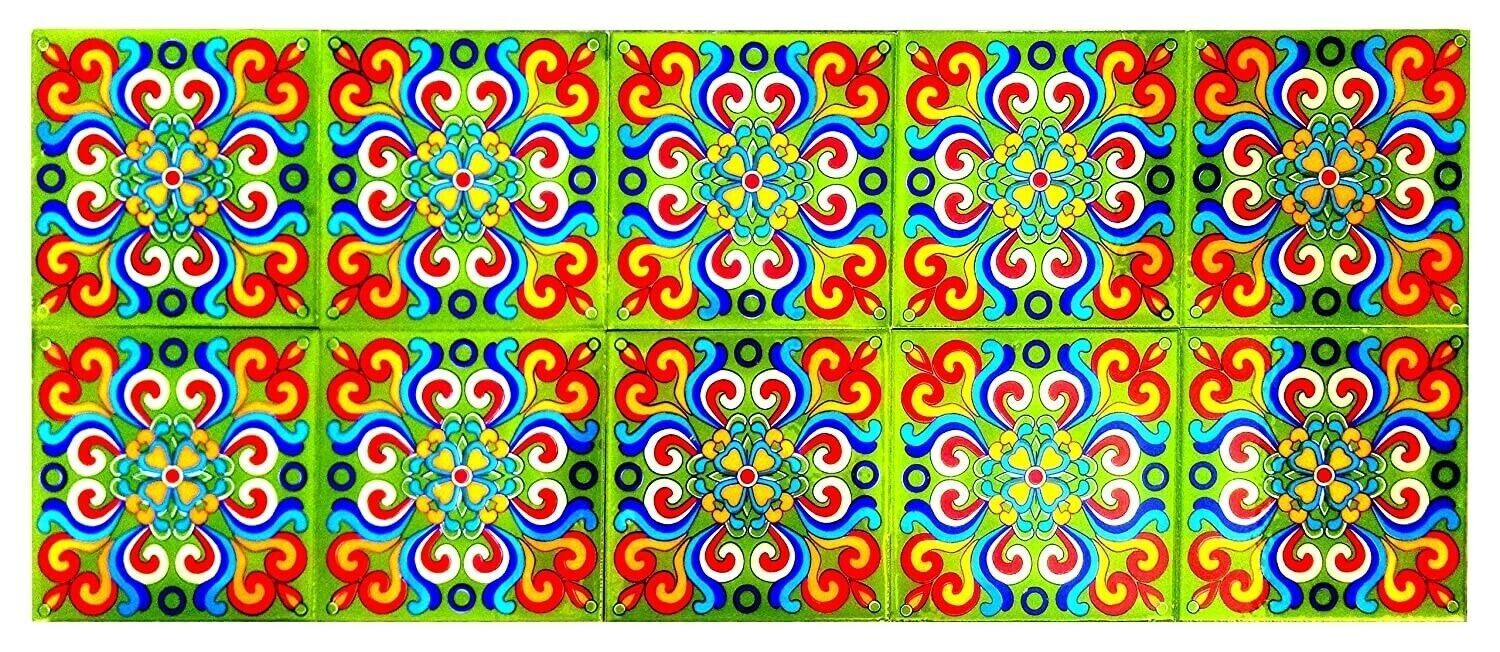 Set of 10 Home Decor Tile Ceramic High Lighter Wall Bathroom Tiles 6 x 6 Inch