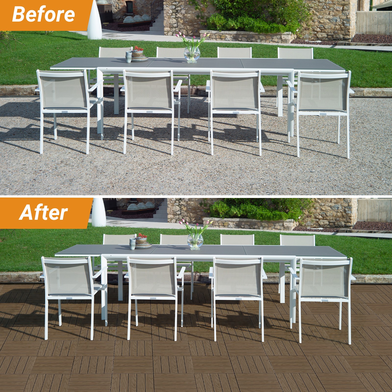 27PCS Interlocking Deck Tiles 12 x 12in Waterproof Flooring Tiles for Outdoor