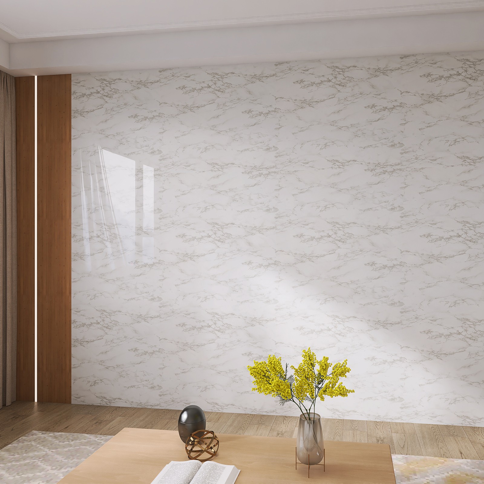 50/100 Pcs Peel & Stick PVC Wall Tiles 12″ Marble Floor Wall Panels Foam Sticker