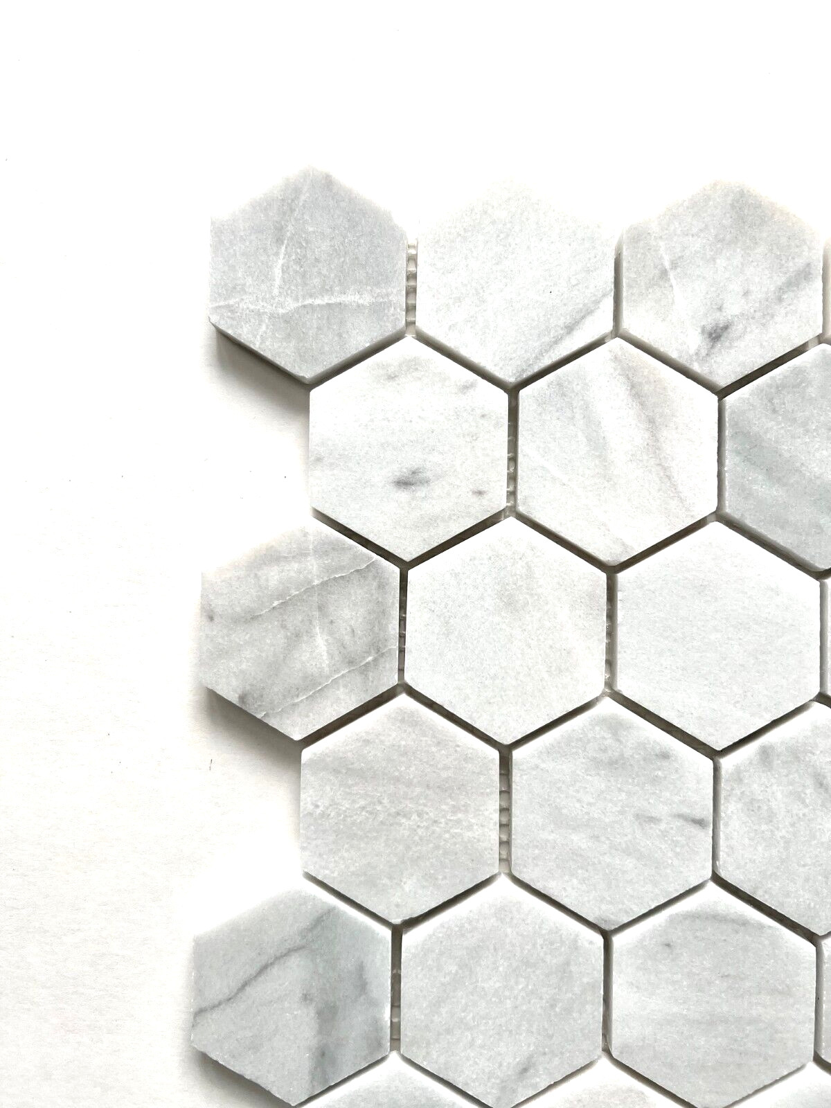 Carrara White 2″ Hexagon Honed Marble Mosaic Wall Floor Tile Backsplash Bath
