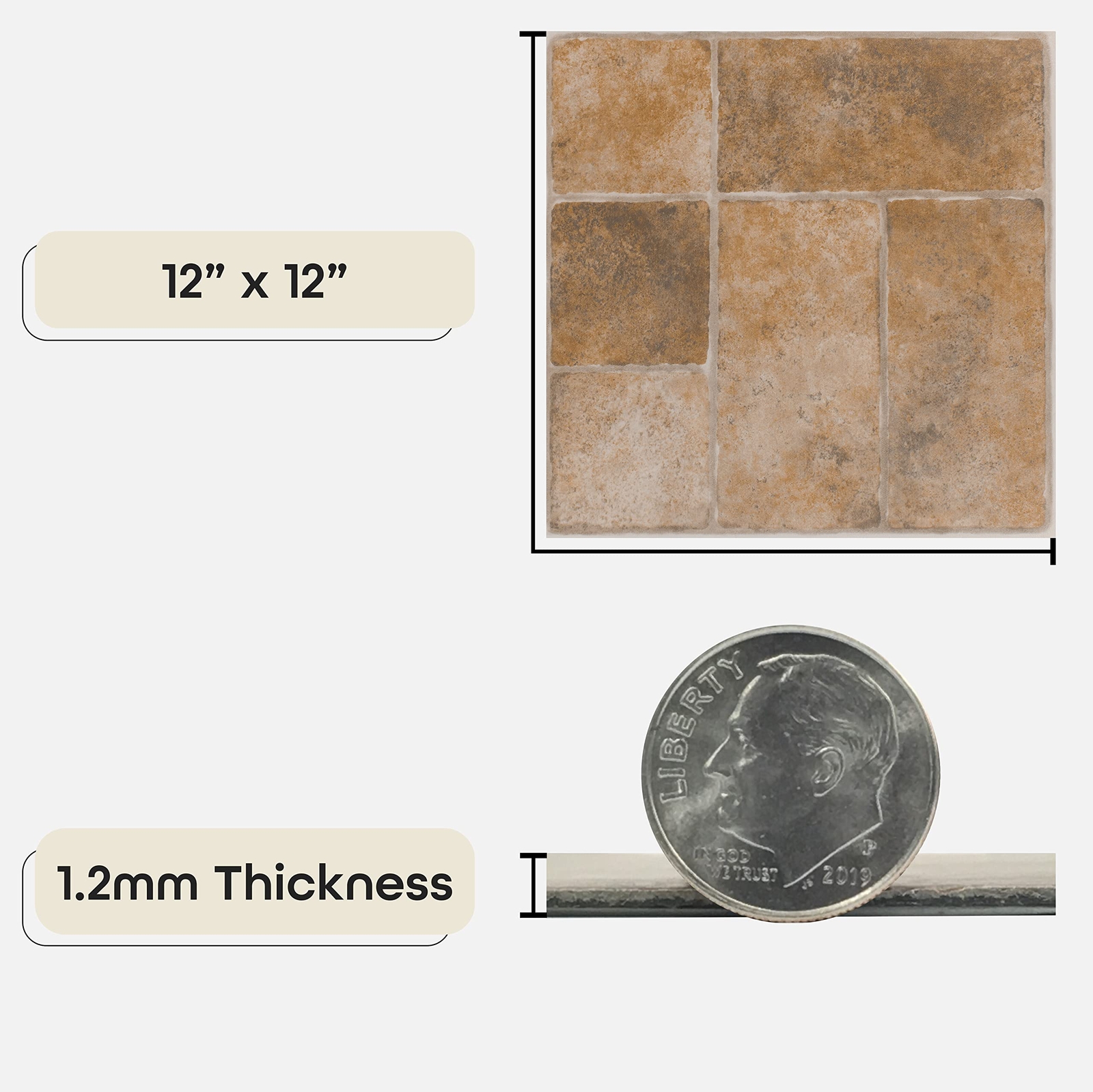 20 Piece Diy Vinyl Floor Tiles Peel and Stick Mat Self Adhesive Flooring Tile