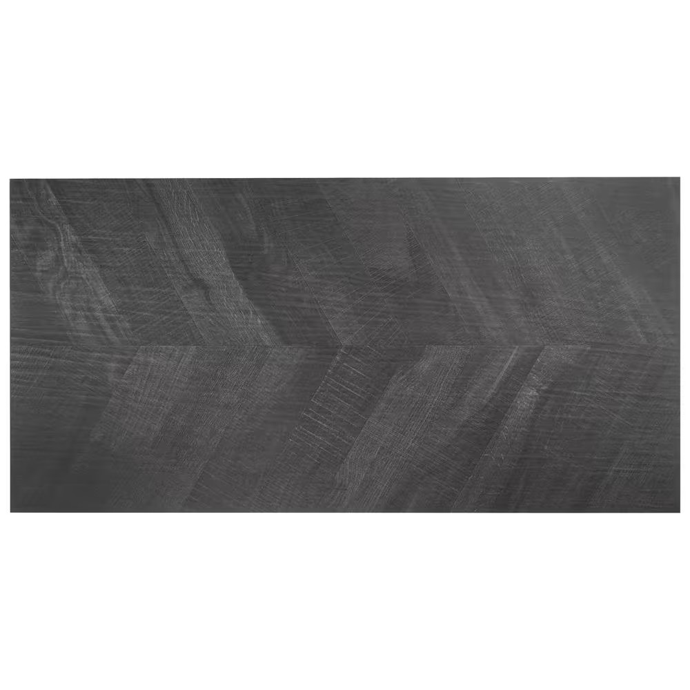 Montgomery Chevron Black 24 In. X 48 In. Matte Porcelain Floor and Wall Tile (15
