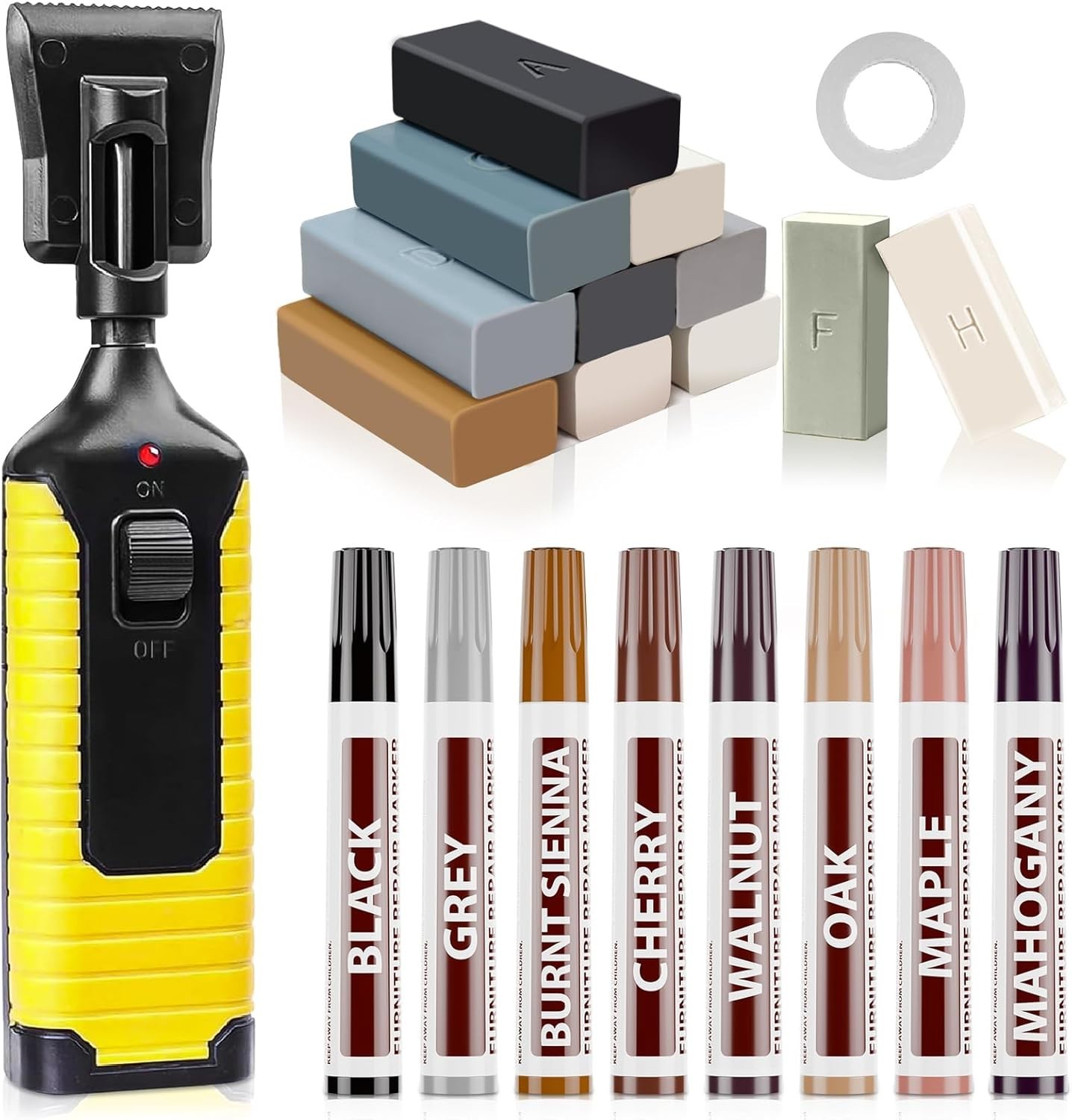 Hardwood Floor Repair Kit -11PCS Laminate Vinyl Floor Wax with 8PCS Wood Furn…
