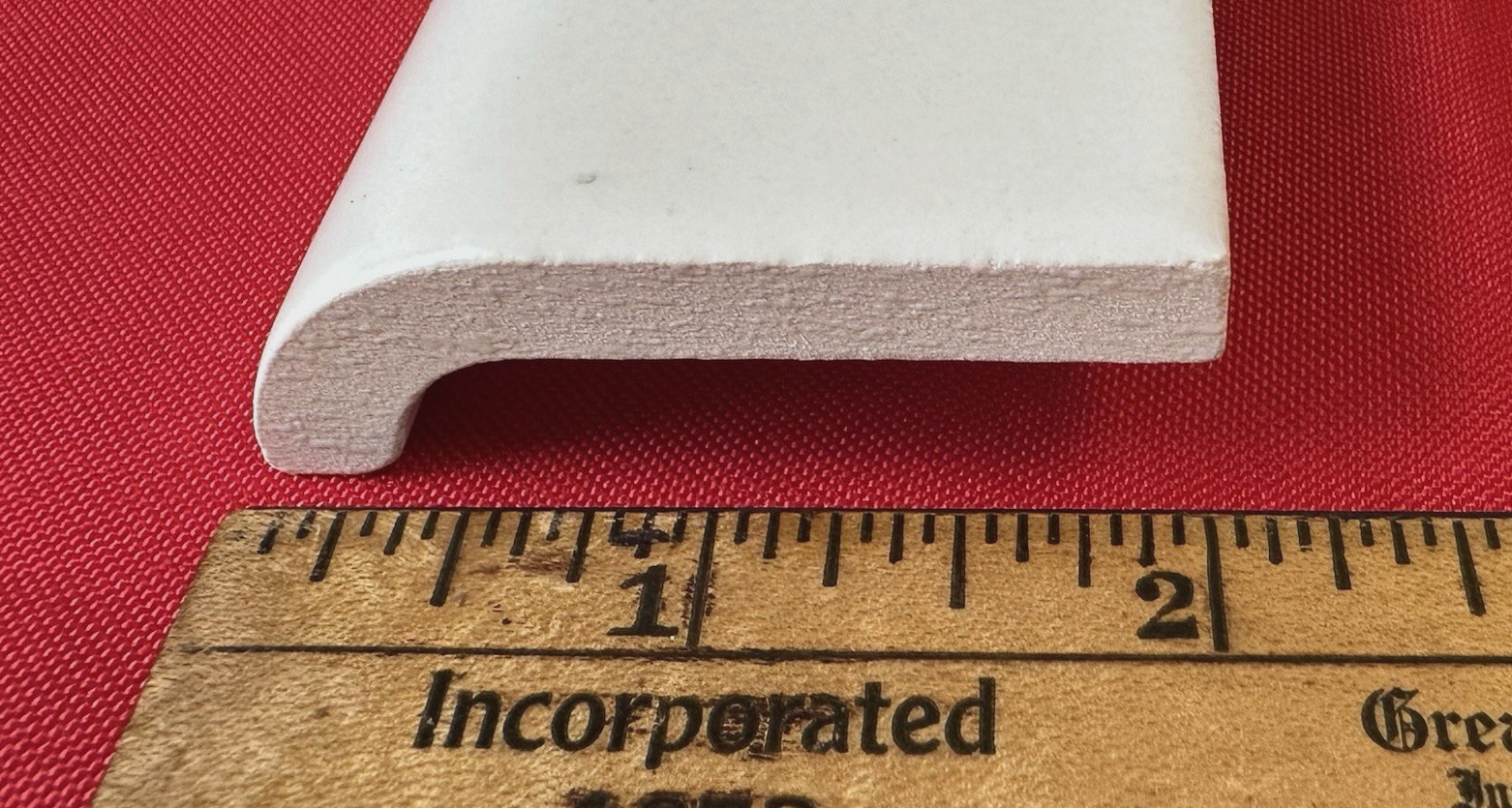 1 pc. Matte Biscuit: Ceramic Radius Bullnose Tile by American Olean Co. 2″ X 6″