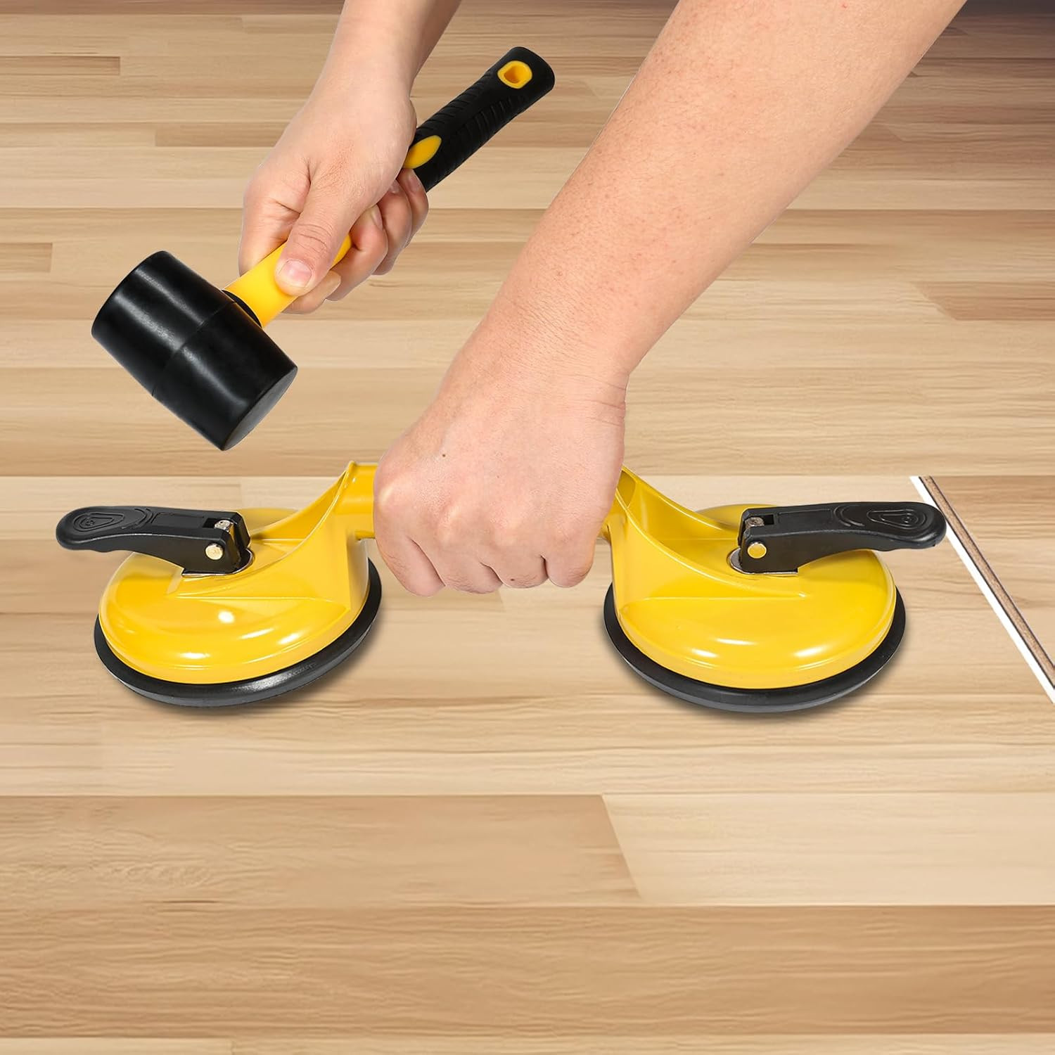 Floor Gap Fixer Tool for Laminate Floor Gap Repair Plank Grabber Includes Hea…