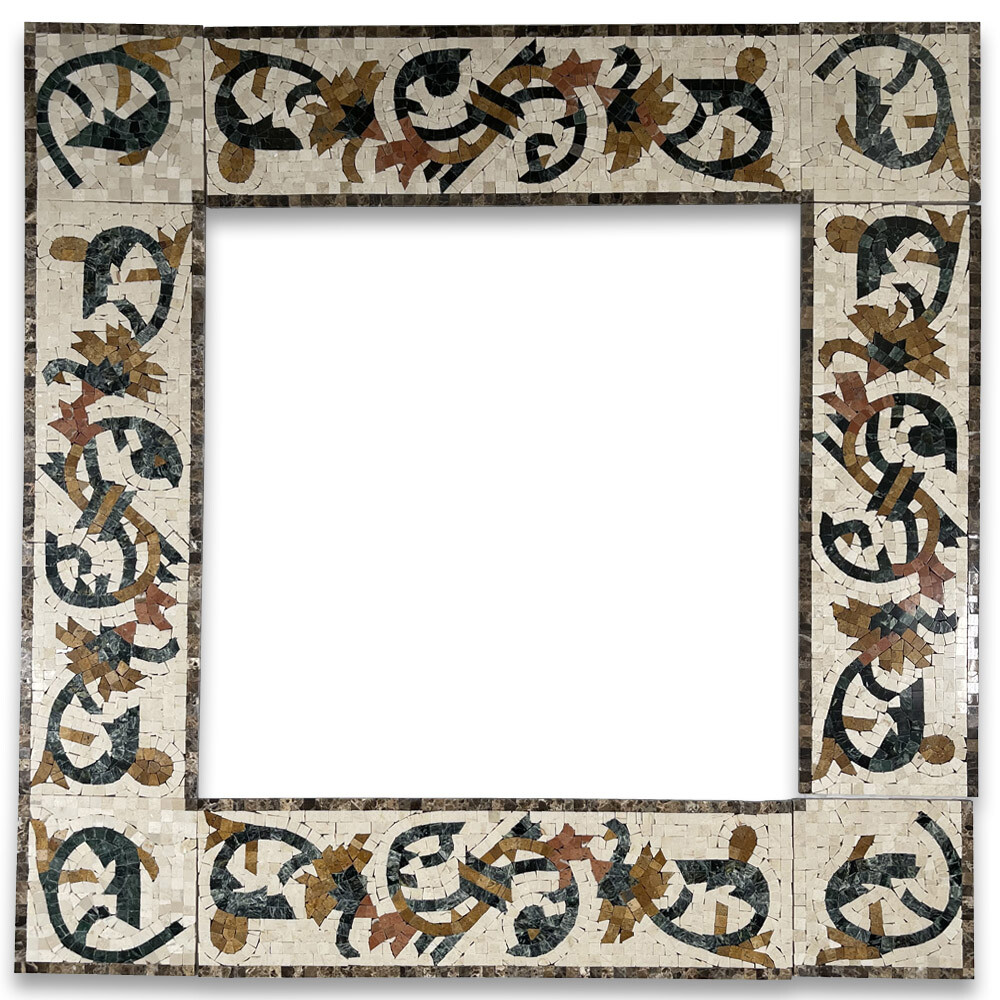 B0020P Marble Mosaic Border Listello Tile Spring Emperador 5.9×19.7 Polished