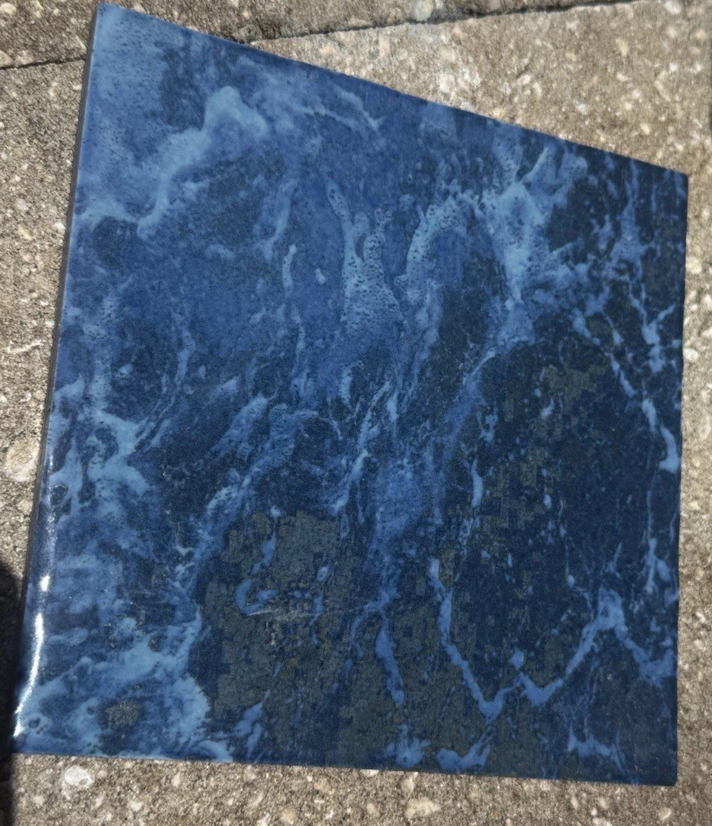45 pieces 6 inch blue pool tile Waterline Border ￼ 11.25 Ft.² Mediterranean Blue