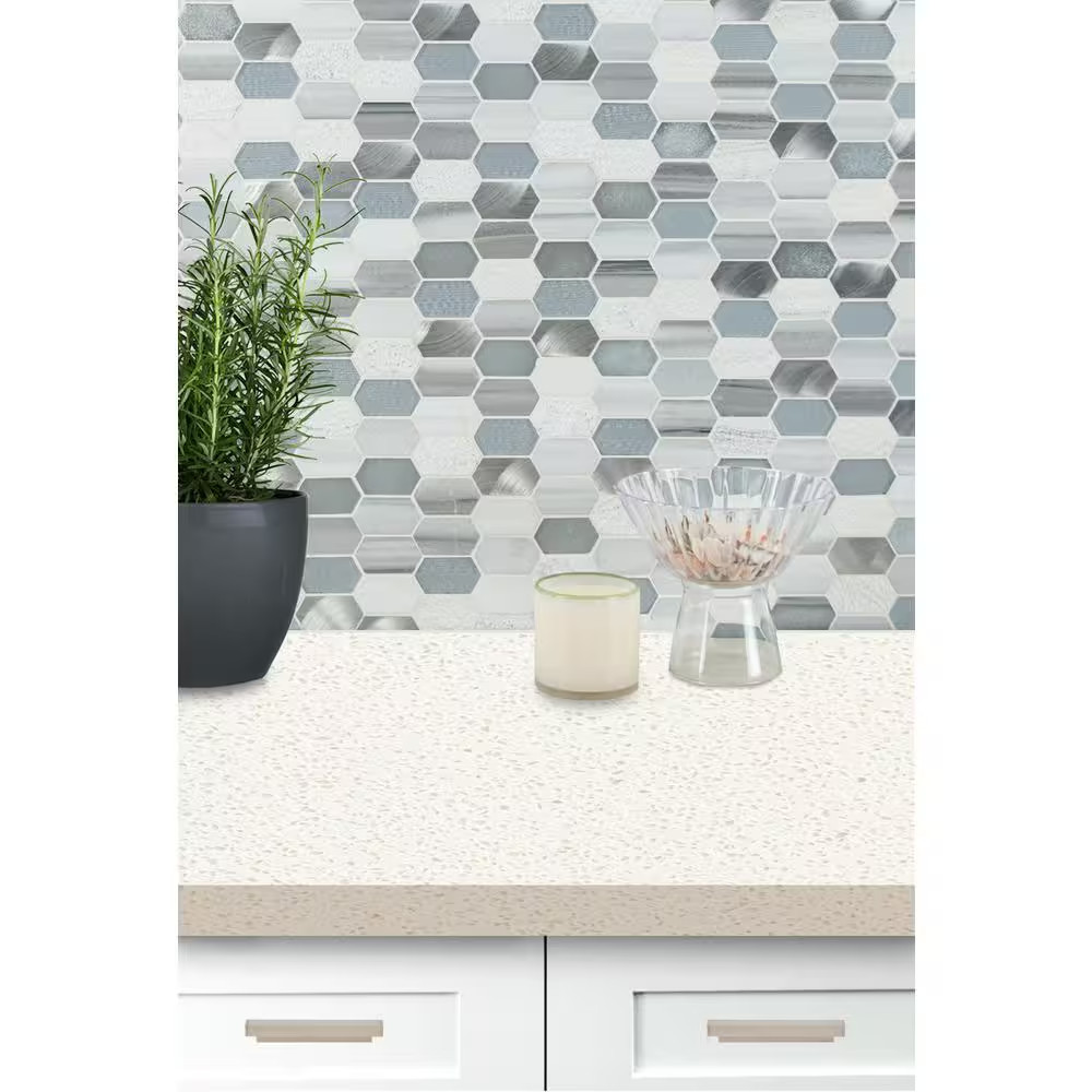 Harlow Picket 11.5 In. X 12.4 In. X 8 Mm Textured Multi-Surface Mesh-Mounted Mos