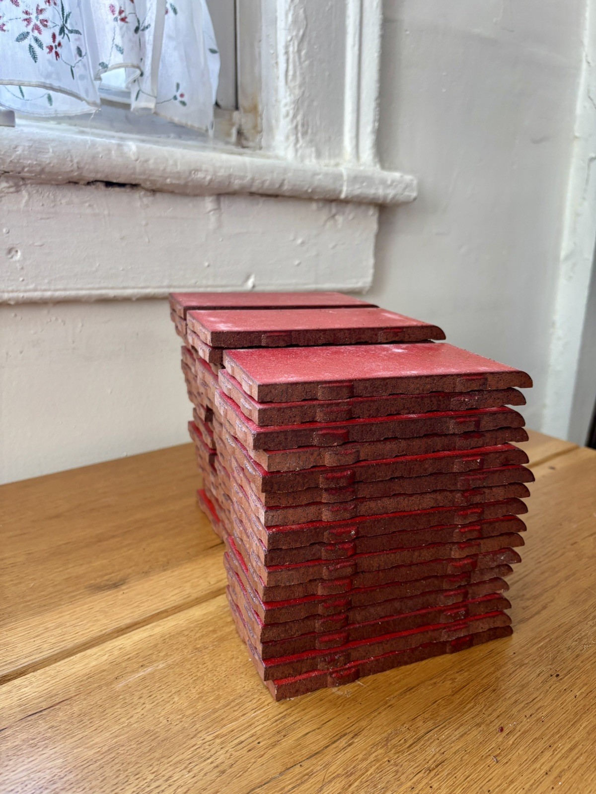NOS Gladding McBean Franciscan Subway Tile Red Glaze 3×6″ Bullnose Trim/Corners