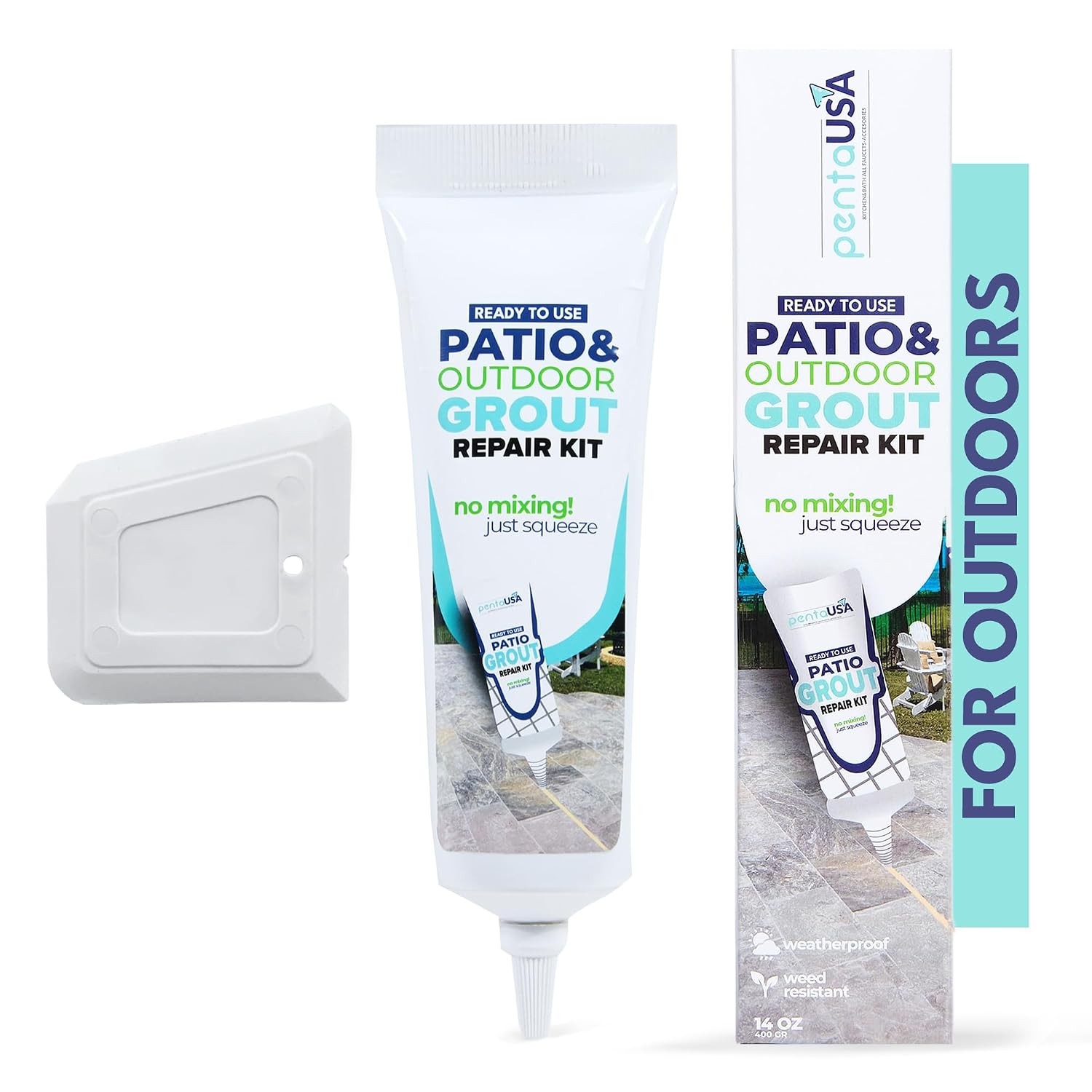 Pentausa Tile Grout Repair Kit – White Premixed Acrylic Sanded Grout Filler for