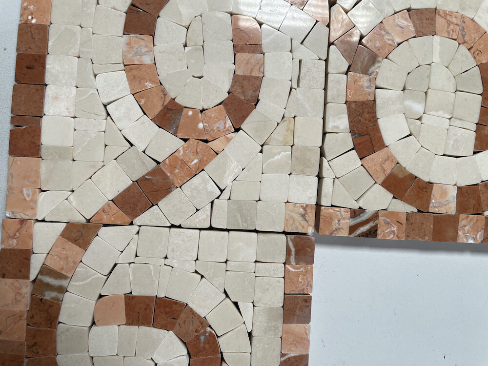 B0010P Marble Mosaic Border Listello Accent Tile Vine Rojo 4×12 Polished