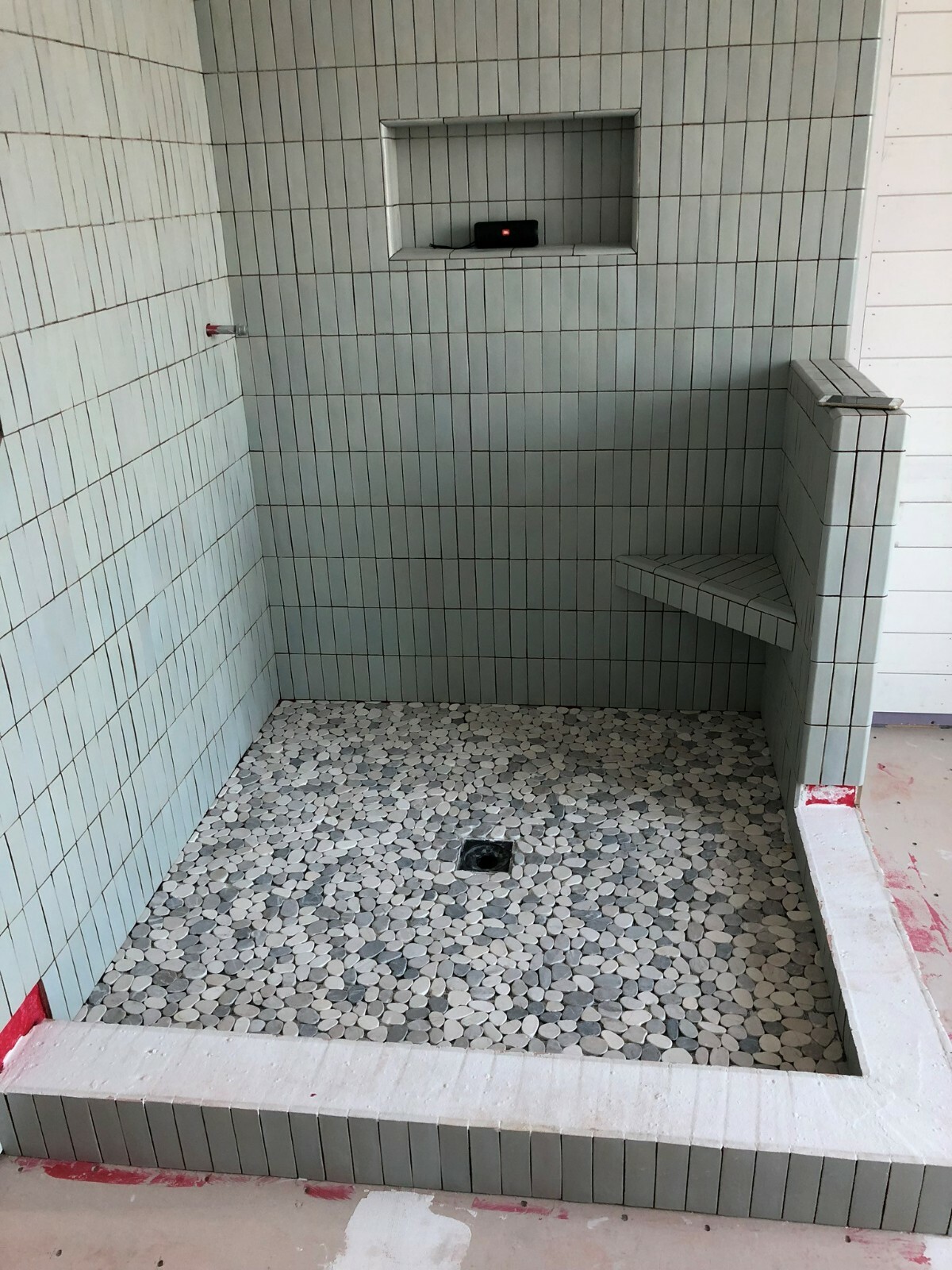 Shower Floating Bench – Schluter Kerdi-Board 2″ with Stainless Steel – Face 34in