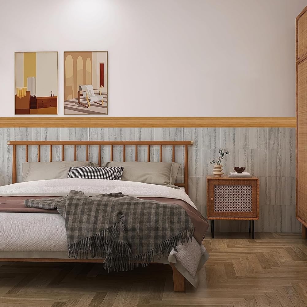 Tintvent Floor Transition Strip, Self-Adhesive Vinyl Flooring 3.3Feet, Brown