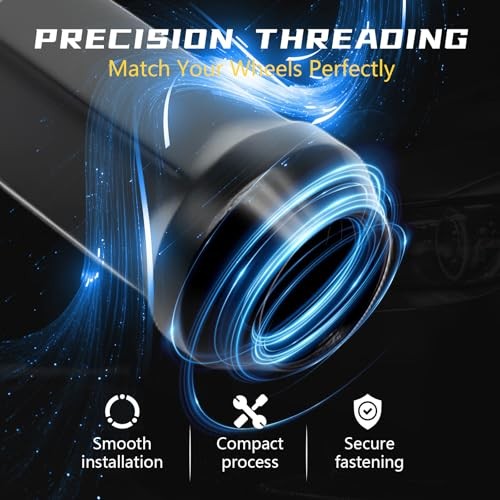 24pcs M14 x 1.5 Lug Nuts, 1.8″ (45mm) Closed-End One-Piece Conical Seat, Black