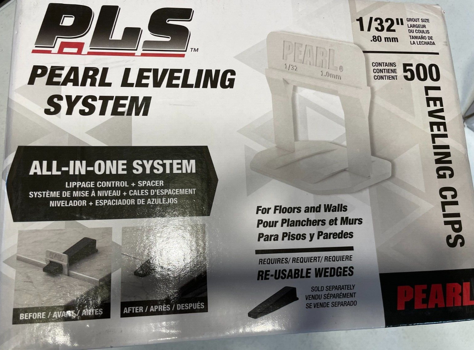 Pearl Abrasives Tile Spacers Leveling System 500pc PLS 1/32″ Tile Leveling Clips