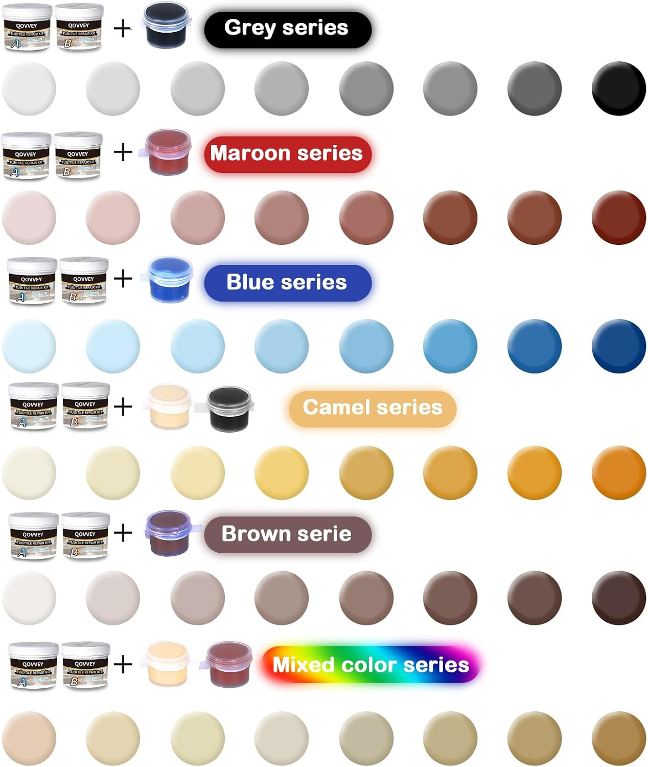 Tile & Fiberglass Quartz Countertop Repair Kit (Color Match), Granite & Tub Repa