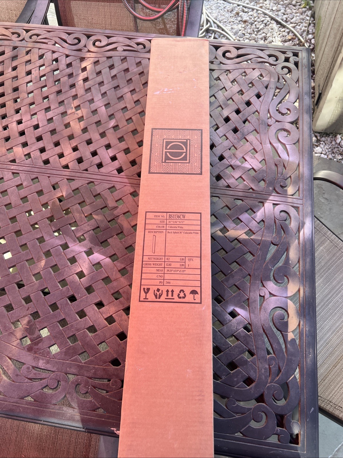 36 Inch Marble, Backsplash Brand New Sealed Factory Part# BS1136CW ￼