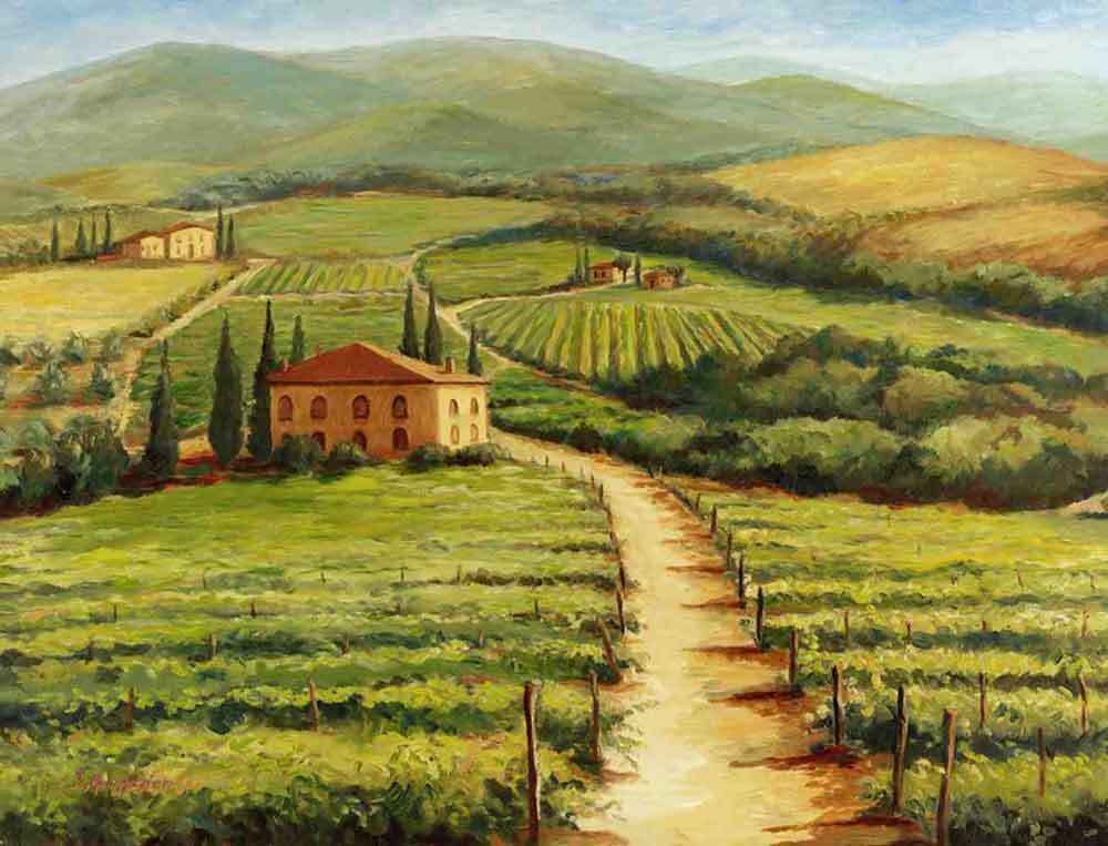 Wine Country Accent & Decor Tile Joanne Morris Margosian Tuscan Art JM025AT