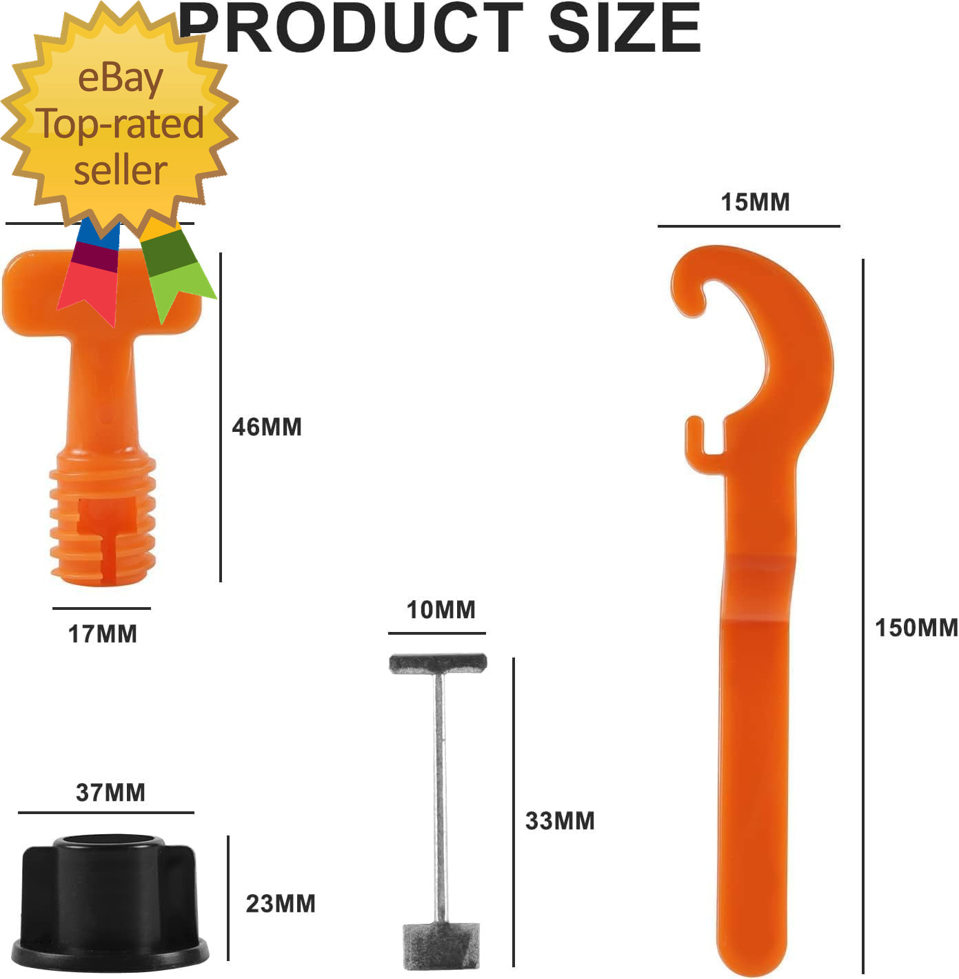 50 Sets Reusable Tile Leveling System Kit with Wrench, 1/16 Inch Tile Spacers an