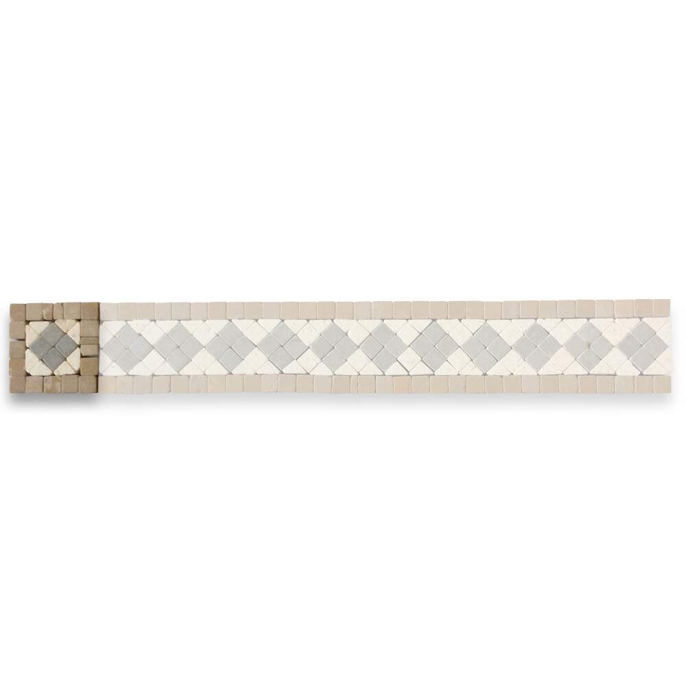 B4735CT Marble Mosaic Border Accent Decorative Tile Greece 2×2 Tumbled