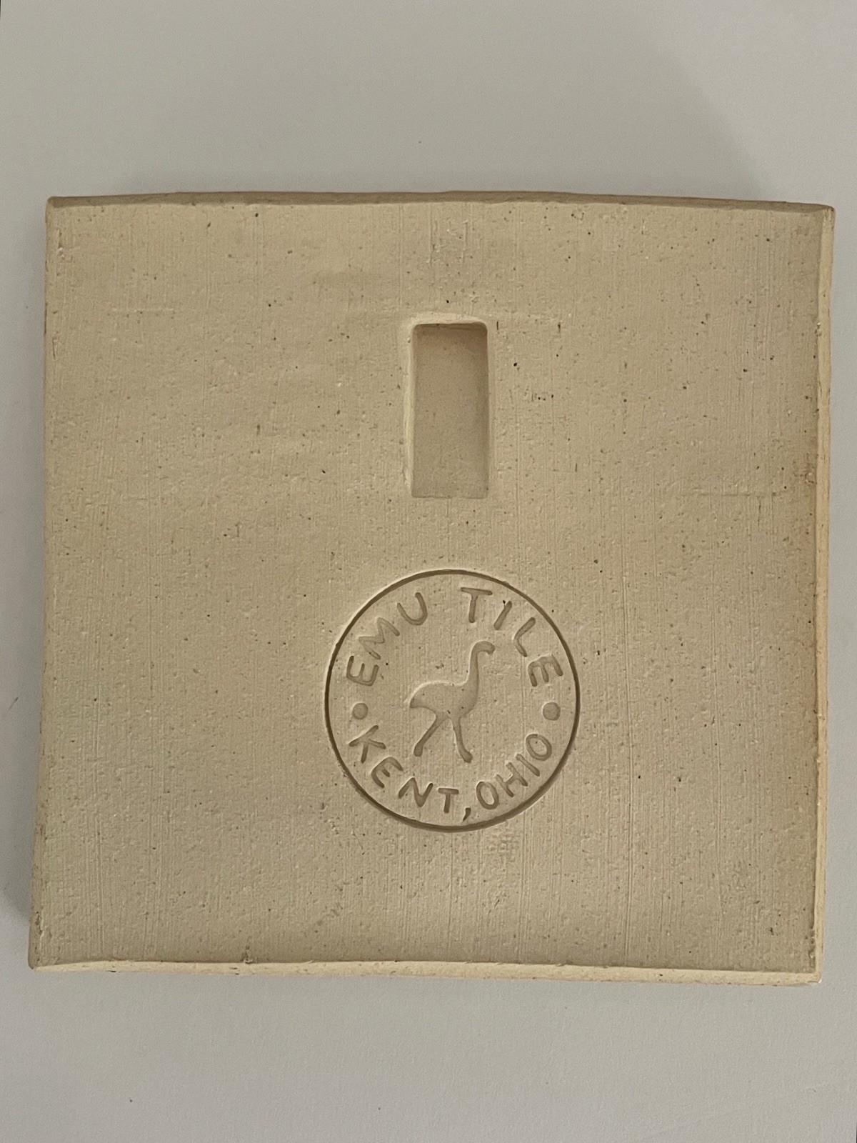 HANDMADE 4” X 4” EMU CELADON GLAZED SEAHORSE CERAMIC TILE ~ KENT, OHIO
