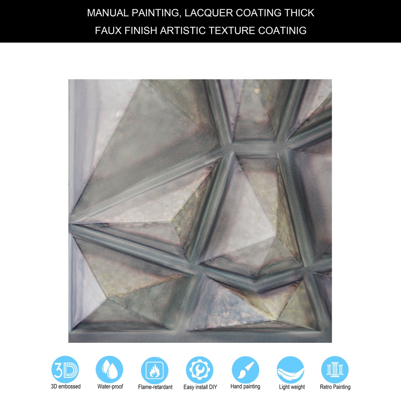3D Embossed PVC Tin Ceiling Tiles Faux Tin Painting Panel PLM101 Driftwood 10pcs