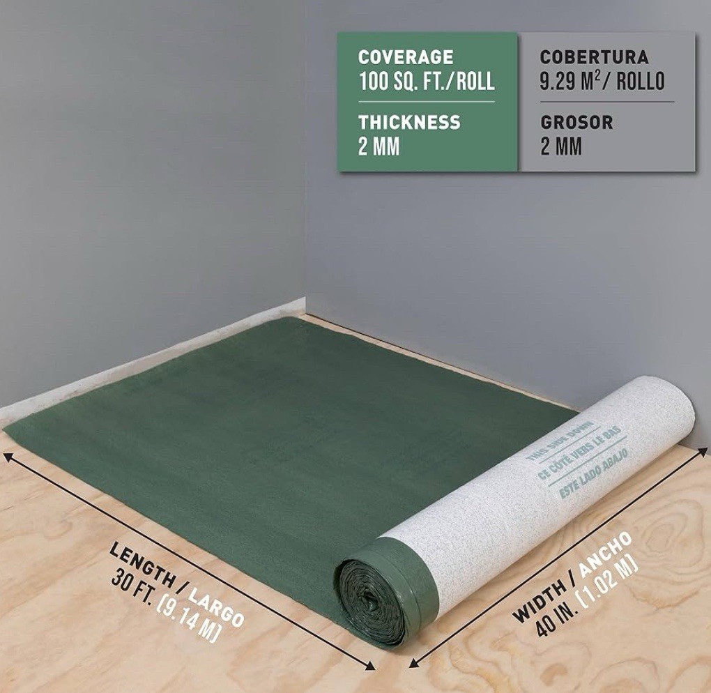 ROBERTS First Step Premium Underlayment – 100 sq. ft. Roll 40” X 30’ X 2mm