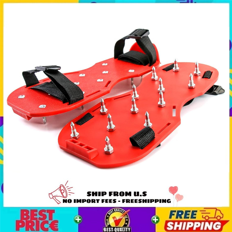 1 Pair Gunite Spiked Shoes With 3/4” Short Spikes Perfect For Epoxy Floor