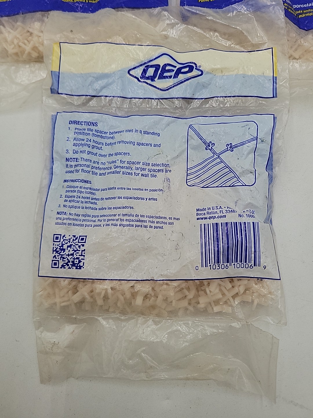 3 Pack QEP 1/16-Inch Tile Spacers for Floor or Wall Tiles 250-Piece 10006Q NEW