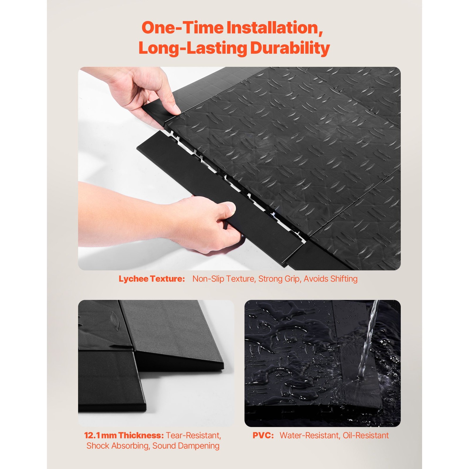 15 – Piece Garage Floor Transition Edge Kit, Slip – Resistant PP Interlocking