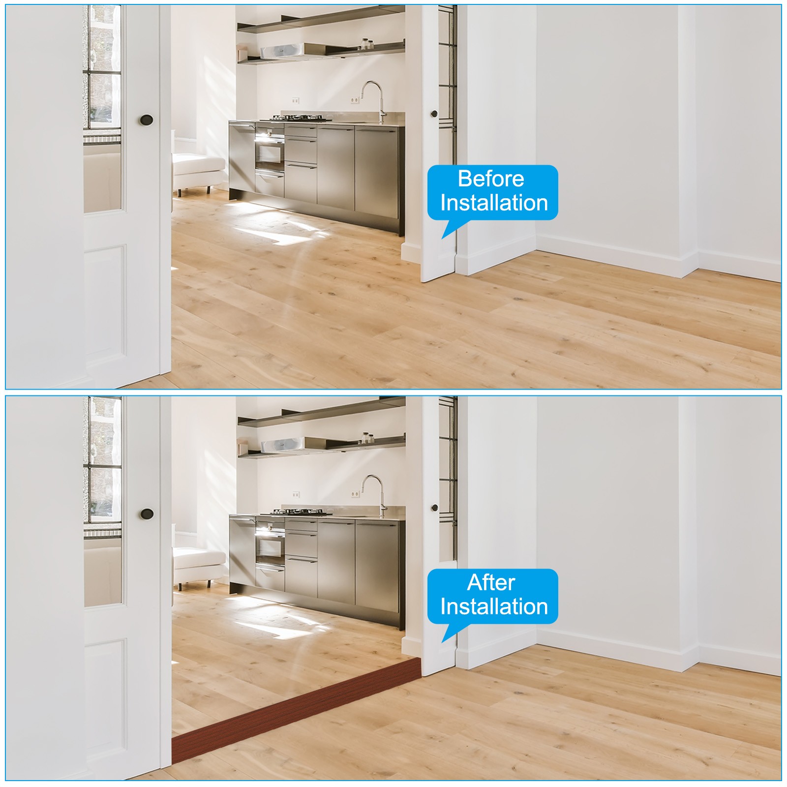 Self Adhesive Floor Transition Strip 3.3’x 1.6″ Vinyl,Walnut