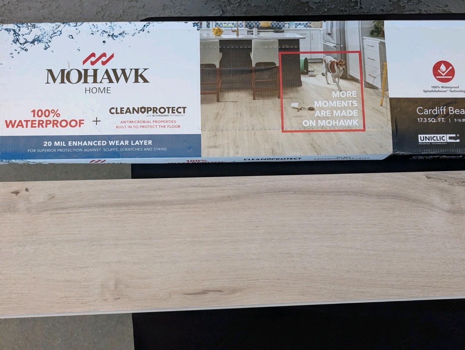 New Mohawk Cardiff Beach Oak Waterproof Luxury Vinyl Plank Flooring