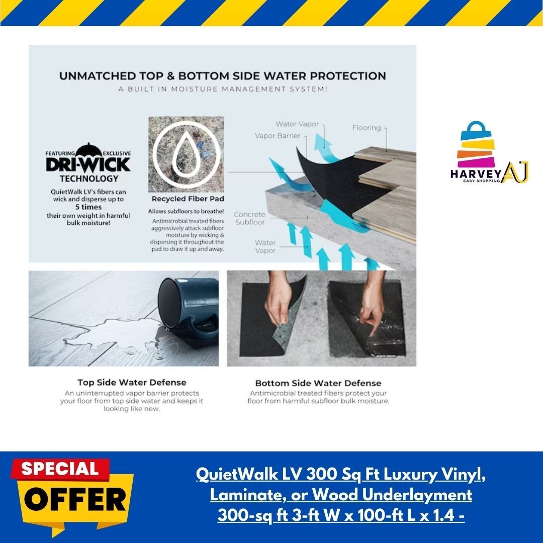 QuietWalk LV 300 Sq Ft Luxury Vinyl, Laminate, or Wood Underlayment