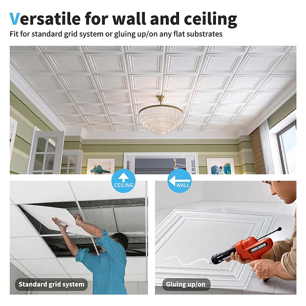 12/24/36Pack Drop Ceiling Tiles DIY Wall Panels for Bathroom Kitchen 30*30cm